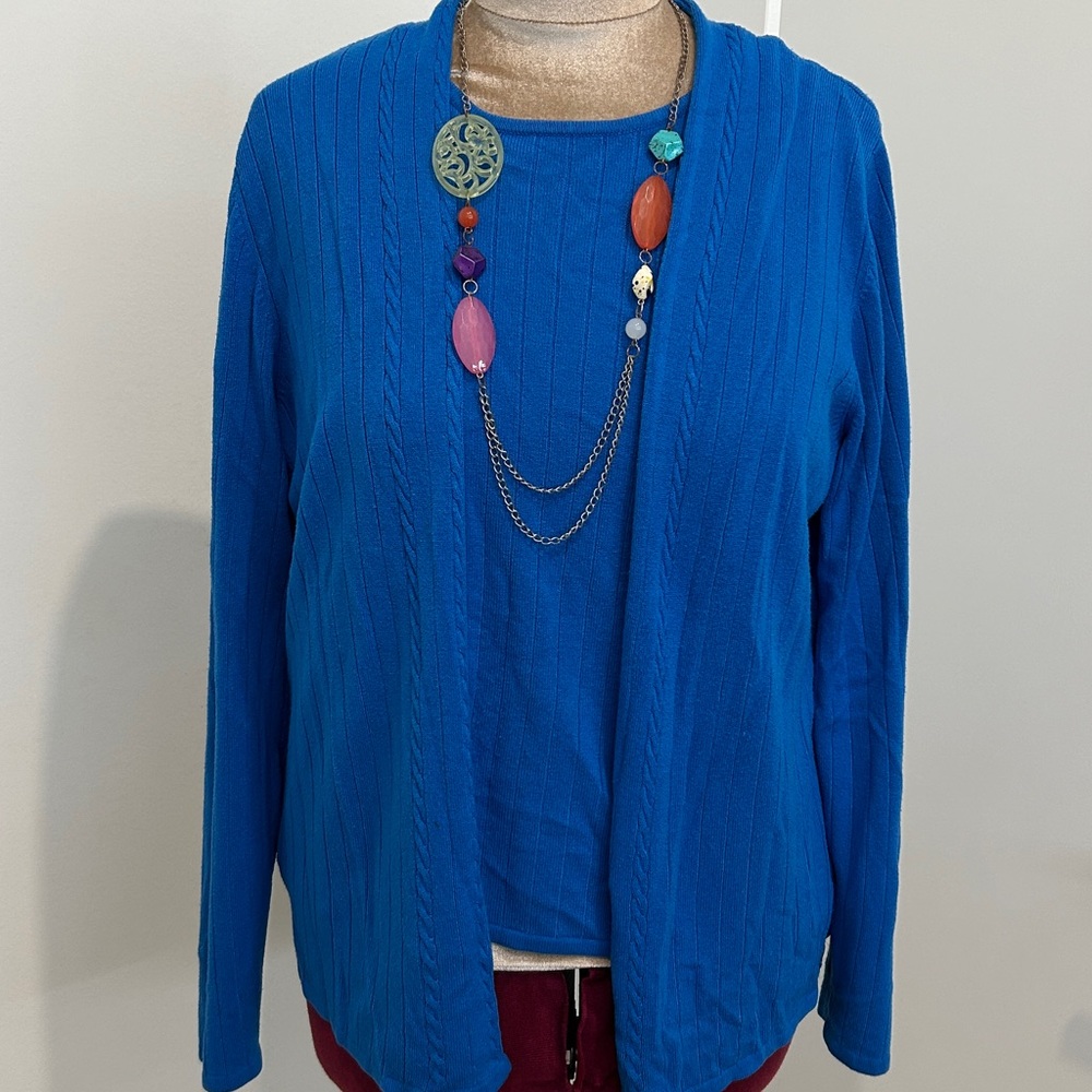 Sag Harbor 2 in 1 Sweater / Cardigan |Size XL